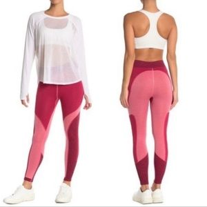 Free People Pop Life high rise red pink colorblock active leggings XS / S